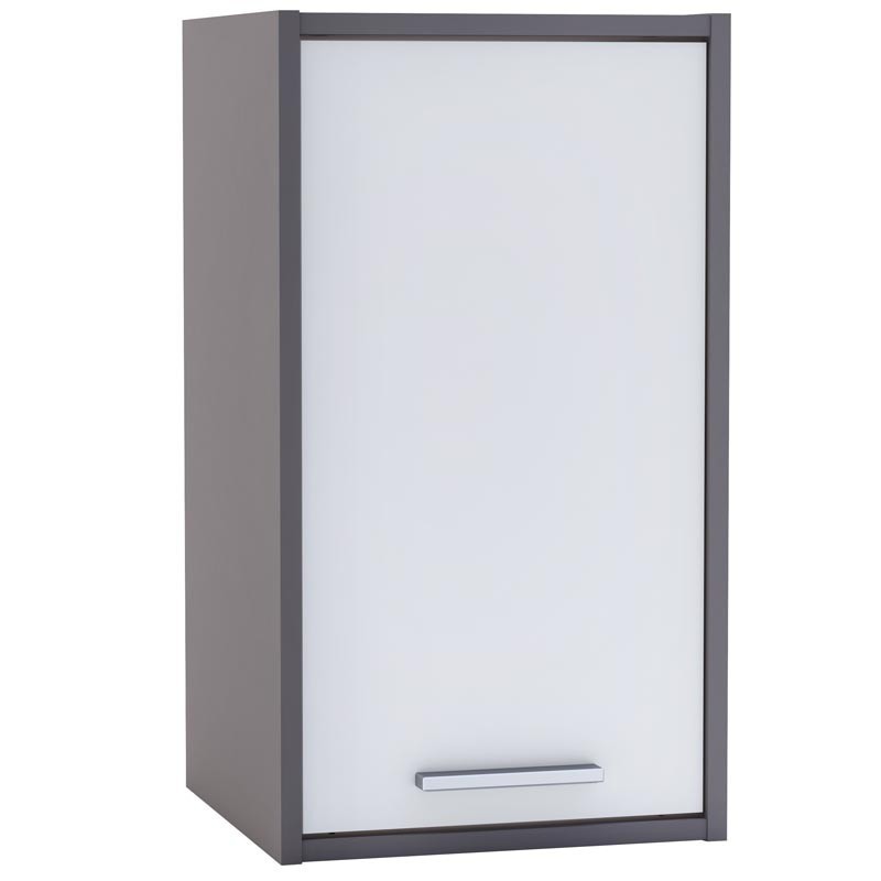 Armario auxiliar aseo Thais 1 puerta color blanco y basalto Armario auxiliar aseo Thais 1 puerta color blanco y basalto
