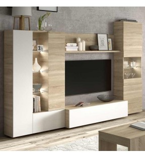 Mueble modular salón comedor LED incluido moderno 260x185x42 cm