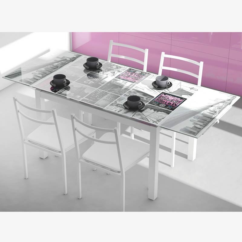 Pack cocina New York mesa extensible y 4 sillas Pack cocina New York mesa extensible y 4 sillas