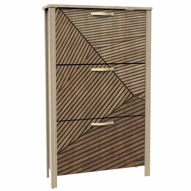 Zapatero 3 trampones Provenza tirador dorado 81x28x135 cm Zapatero 3 trampones Provenza tirador dorado 81x28x135 cm