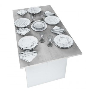 Mesa desplegable Table consola diseño cemento 120x35x77 cm
