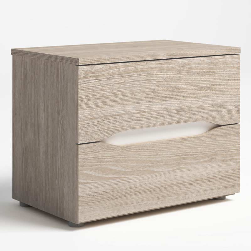 Mesita noche Future 2 cajones color sable y blanco dormitorio 54x43 cm Mesita noche Future 2 cajones color sable y blanco dormitorio 54x43 cm