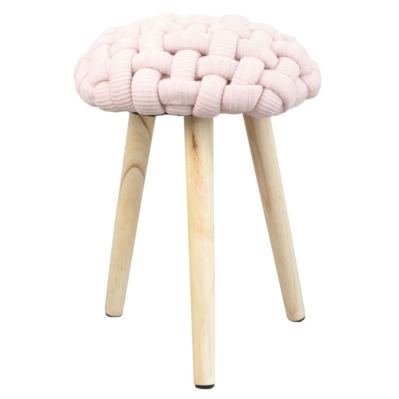 Taburete Trenza color rosa dormitorio salon 46x36 cm Taburete Trenza color rosa dormitorio salon 46x36 cm