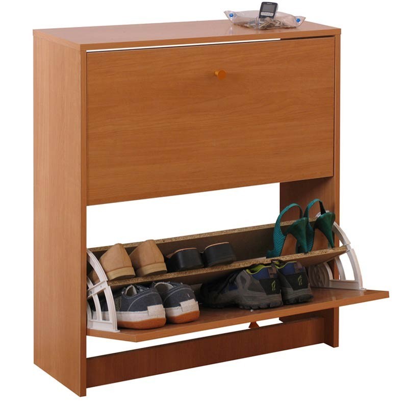 Mueble Zapatero 2 Puertas color Cerezo 74x25x87 cm - Miroytengo.es