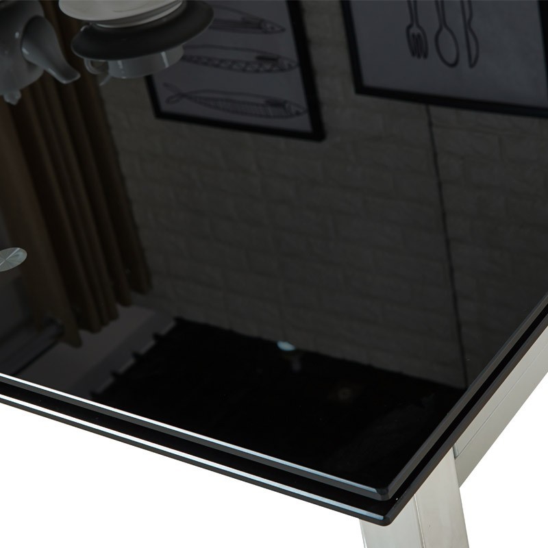 Mesa de comedor Negro Cristal Templado 140-200x90x75