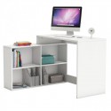 Mesa Escritorio Moderno Con Estanteria Baja Color Blanco 112 cm