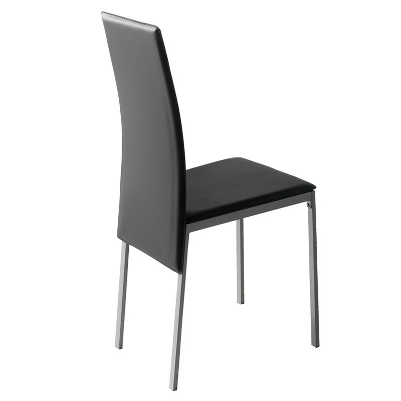 Silla Salón Moderna Saona Color Negro y Gris Metalizado